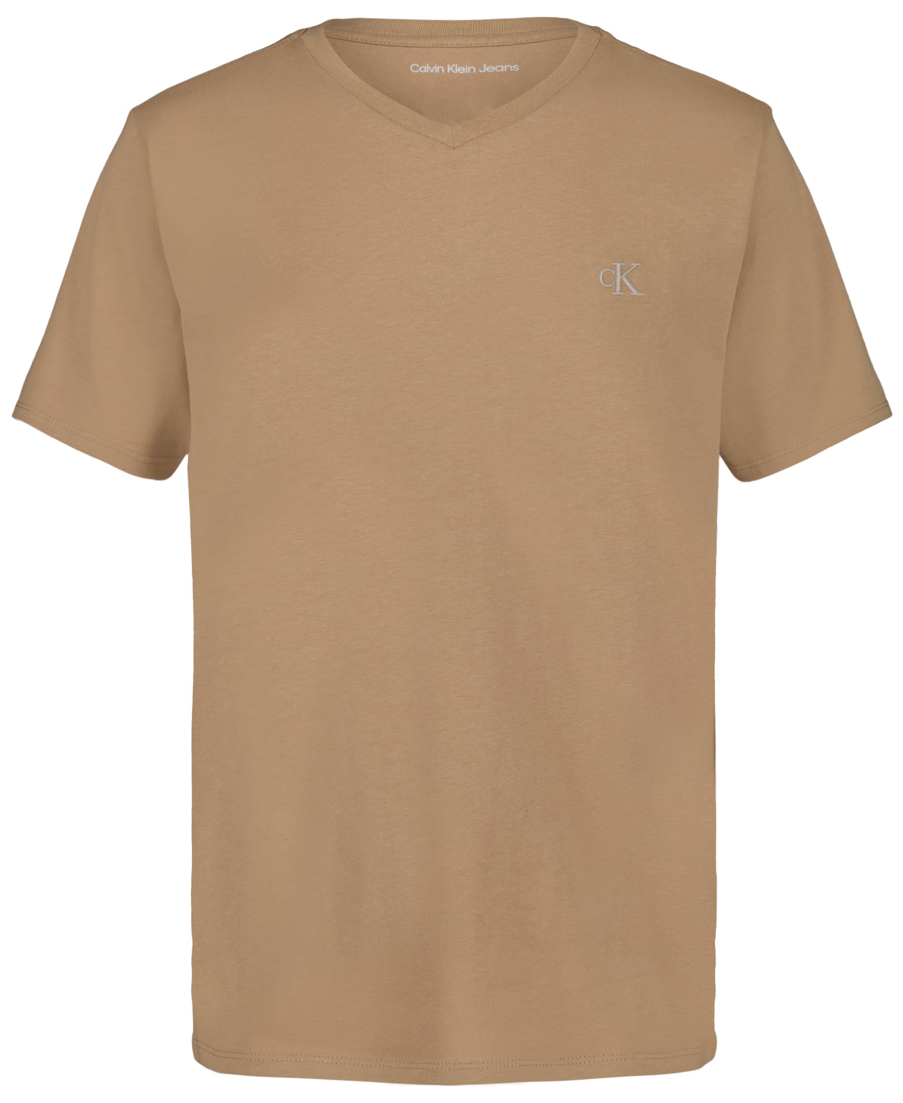 Calvin Klein Boys' Short Sleeve Solid V-Neck T-Shirt, Soft, Comfortable, Relaxed Fit